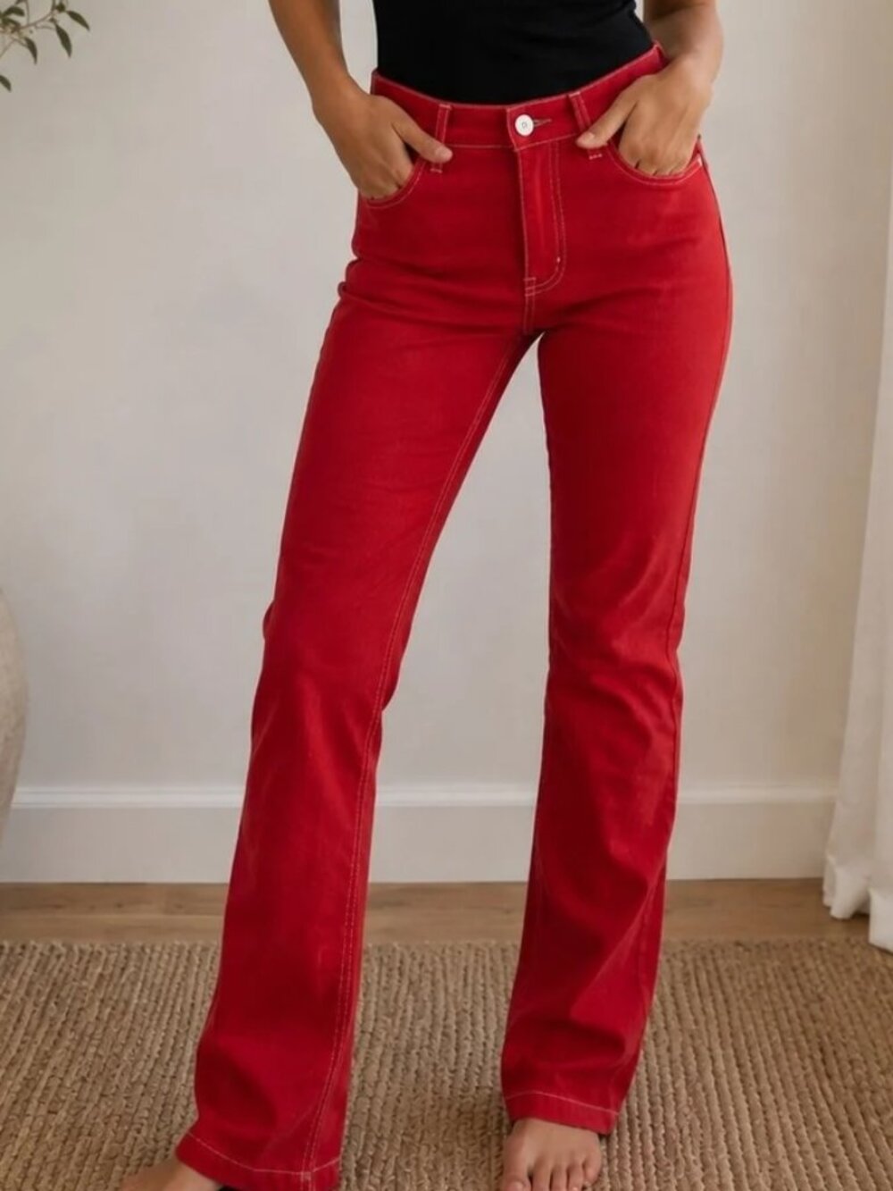 Women Wrangler Cowboy Cut slim fit  11x36 NWT red jeans